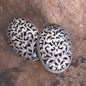 Vintage Sterling 925 Domed Open Scroll Post Earrings